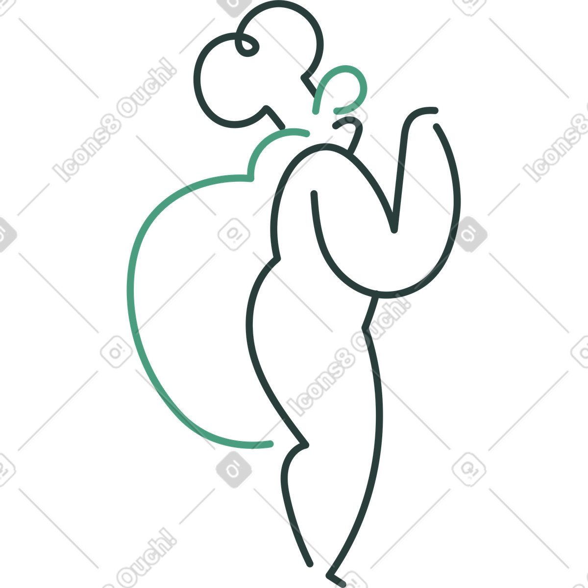 Macaroni スタイルの 女の子の料理人 のイラストをPNG、SVG形式でダウンロード