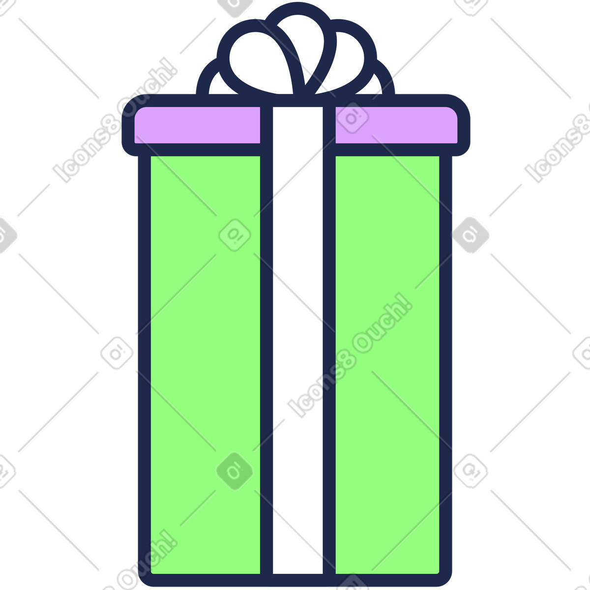 Geschenkbox-Illustration im Outline-Stil als Download in PNG, SVG