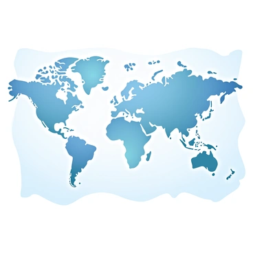 A world map is displayed, with continents created from intricate folded origami techniques. Each continent has distinct patterns and colors, showcasing the art of origami. The seas are represented by smooth, flowing lines of blue, contrasting with the textured, three-dimensional appearance of the origami continents. The map is laid out on a textured surface that resembles natural paper, enhancing the overall handcrafted look of the piece.