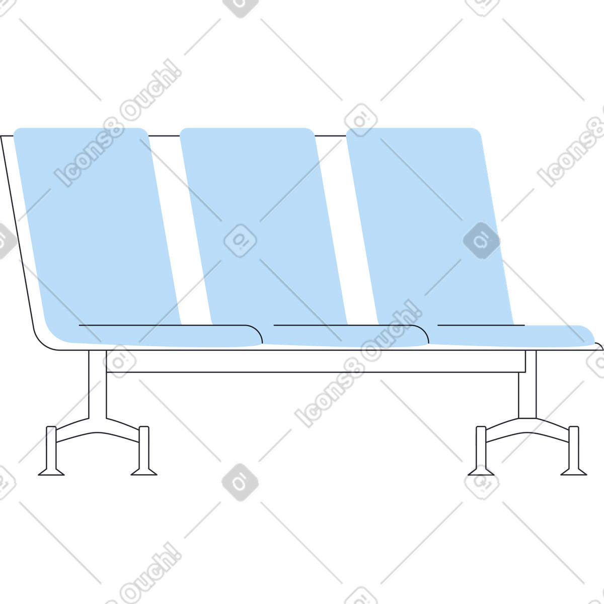 Ilustración Asiento del pasillo aeropuerto en estilo Boba a descargar en PNG y SVG