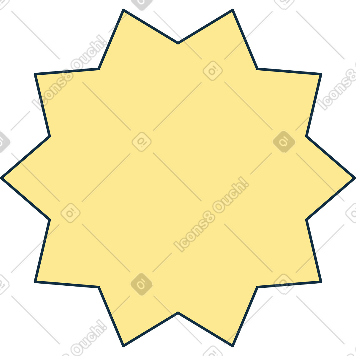 Yellow multipointed star animated illustration in GIF, Lottie (JSON), AE
