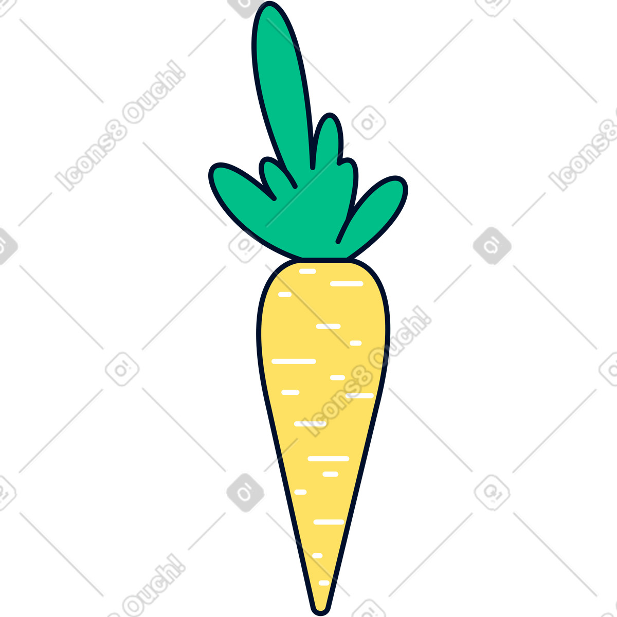Ilustración Zanahoria en estilo Teal a descargar en PNG y SVG