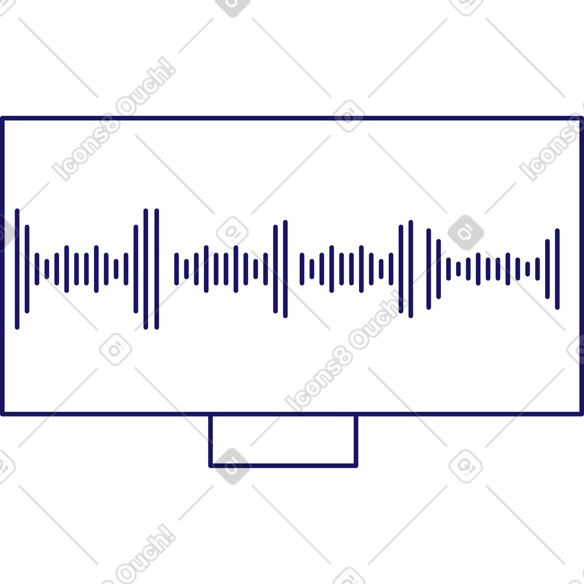 Monitor mit soundbar-Illustration im Matey-Stil als Download in PNG, SVG