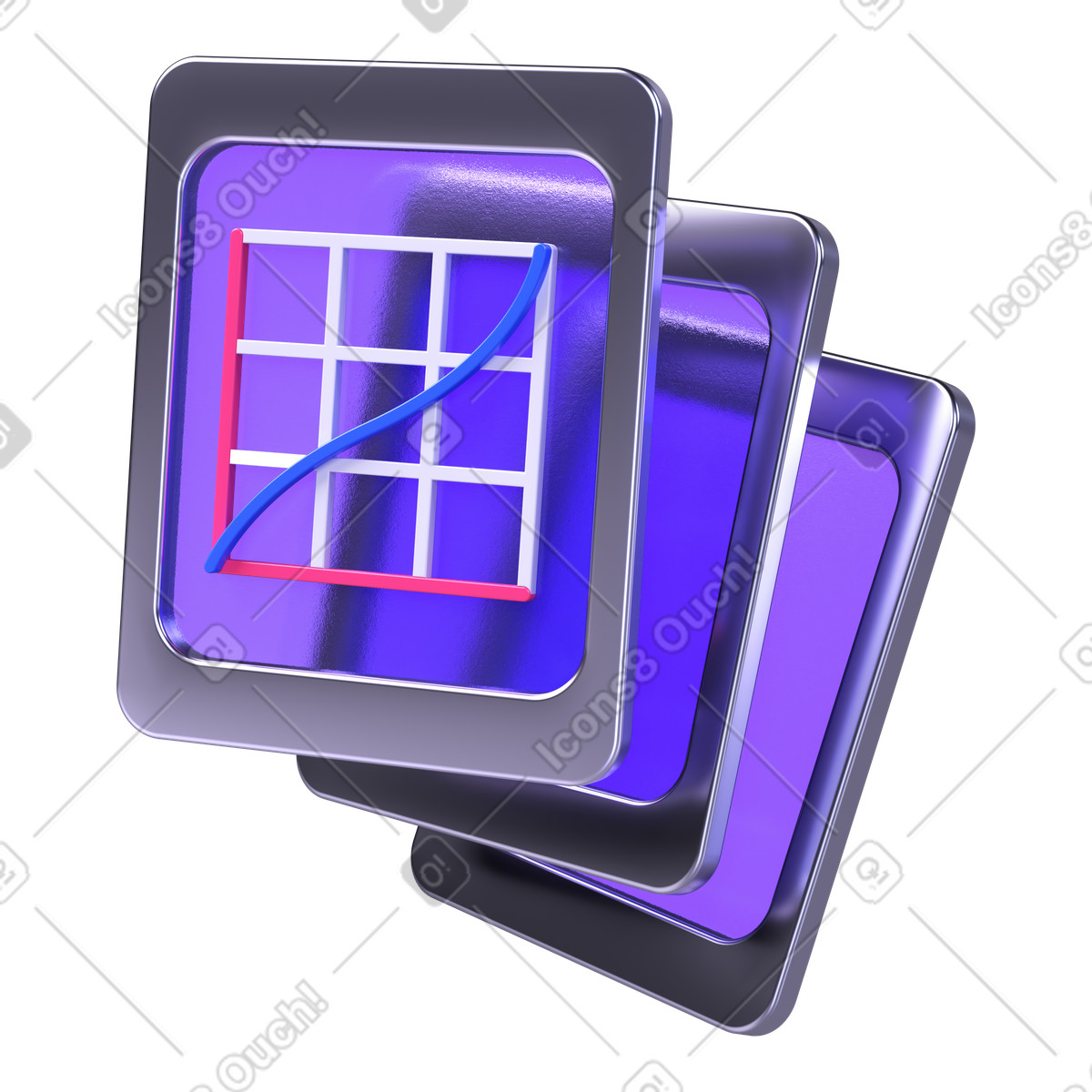 Illustration Courbe de progression 3d sur affichage numérique, analyse des performances commerciales, suivi des tendances financières aux formats PNG et SVG