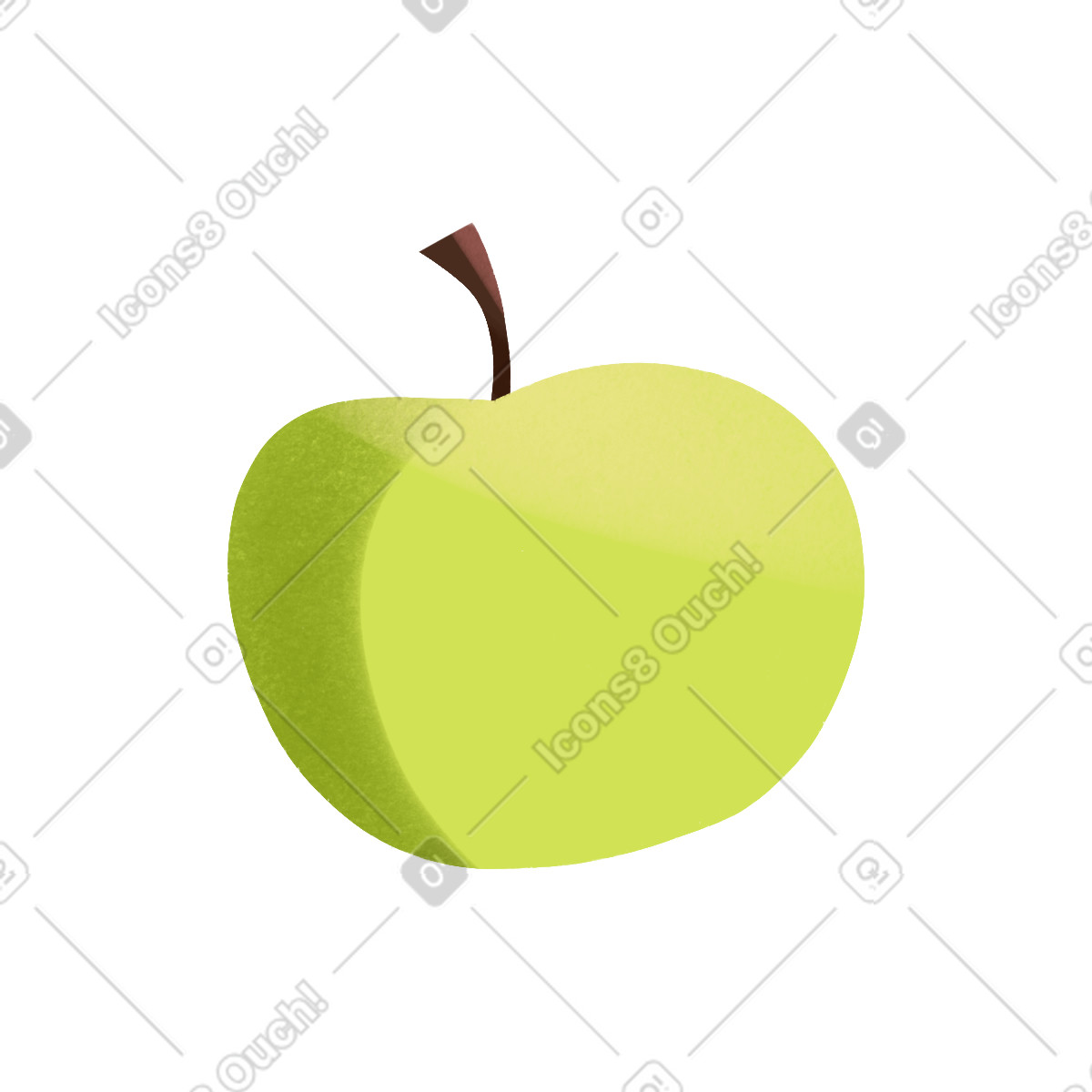 Shine 스타일의 Green apple 일러스트레이션 PNG, SVG 다운로드