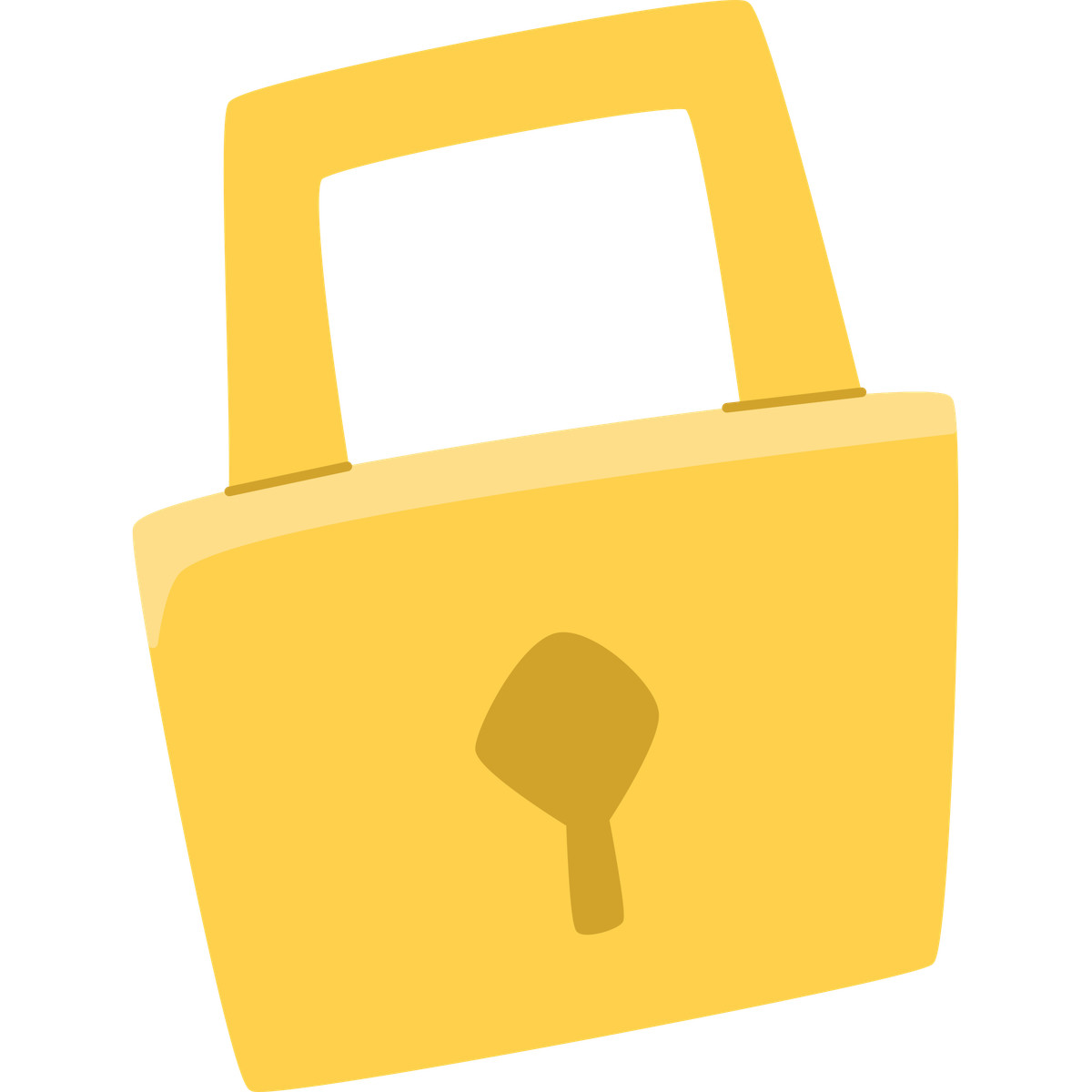 Yellow padlock illustration in Bouncy style download in PNG, SVG