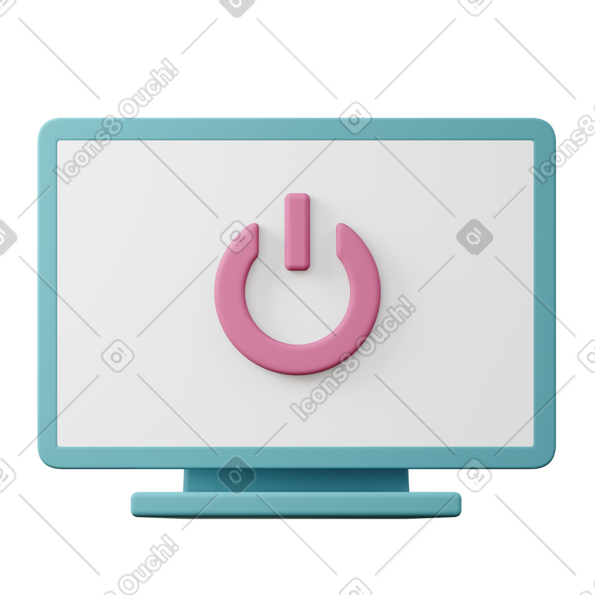 Ilustración TV monitor with power button en estilo 3D Sugary a descargar en PNG y SVG