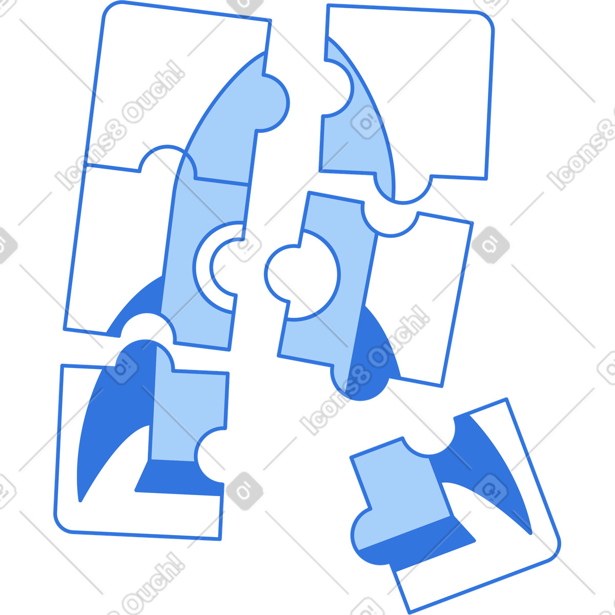 Ilustração de Quebra-cabeça foguete em no estilo Sky para baixar em PNG, SVG