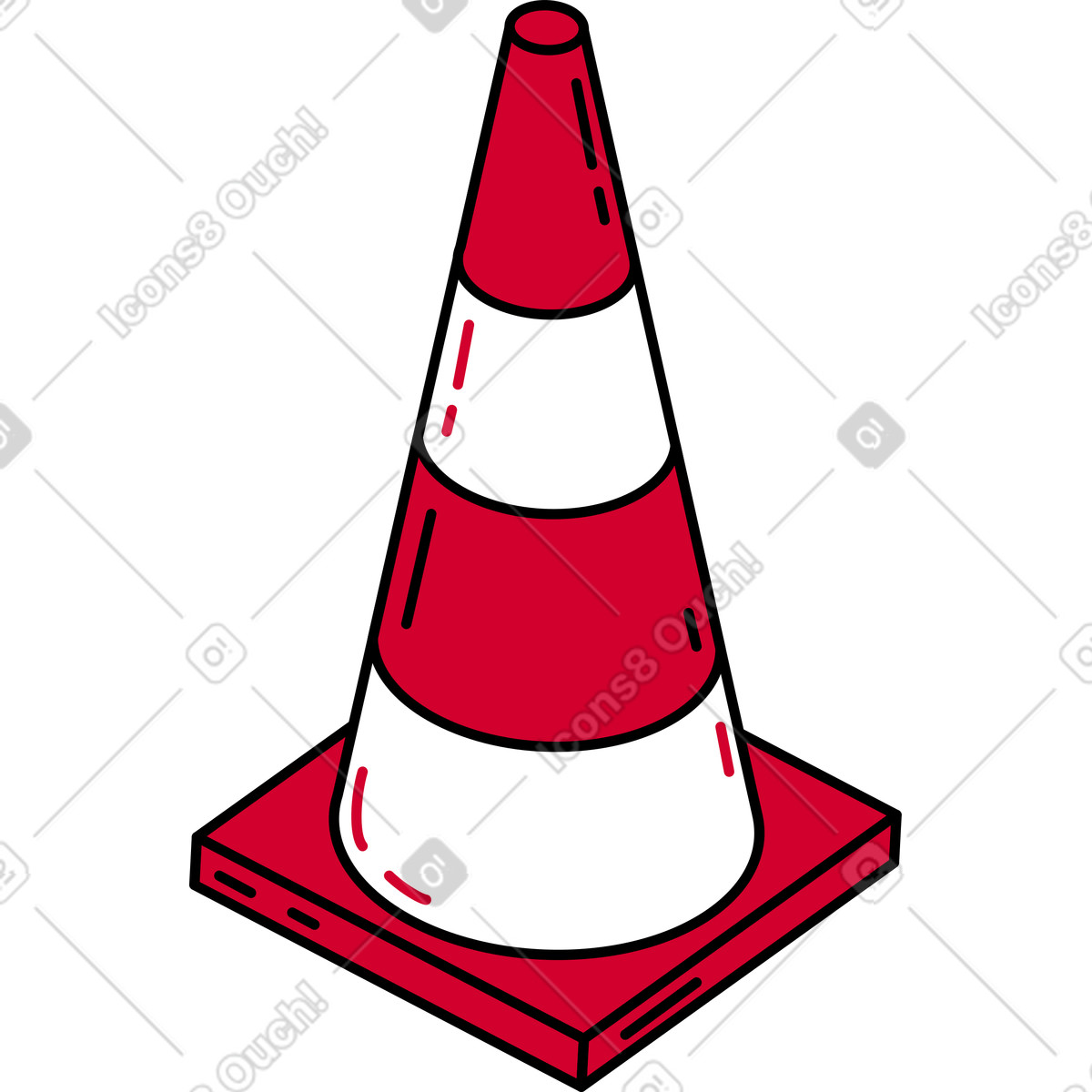 Verkehrskegel-Illustration im Ruby-Stil als Download in PNG, SVG