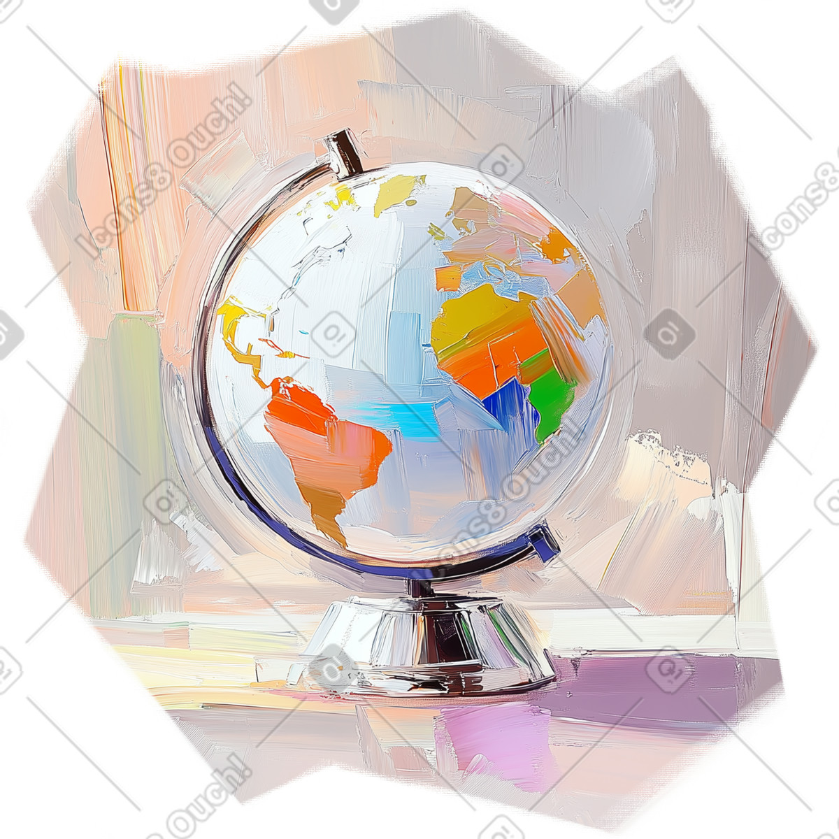 Иллюстрация Oil painting of globe в стиле Pictorial — скачать в форматах PNG, SVG