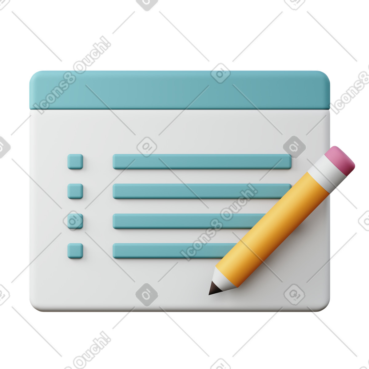 下载 3D Sugary 风格的 Edit property 插画，支持 PNG、SVG 格式