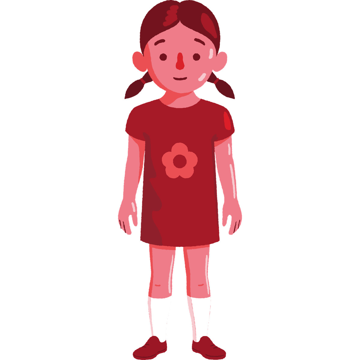 Girl illustration in Cherry style download in PNG, SVG