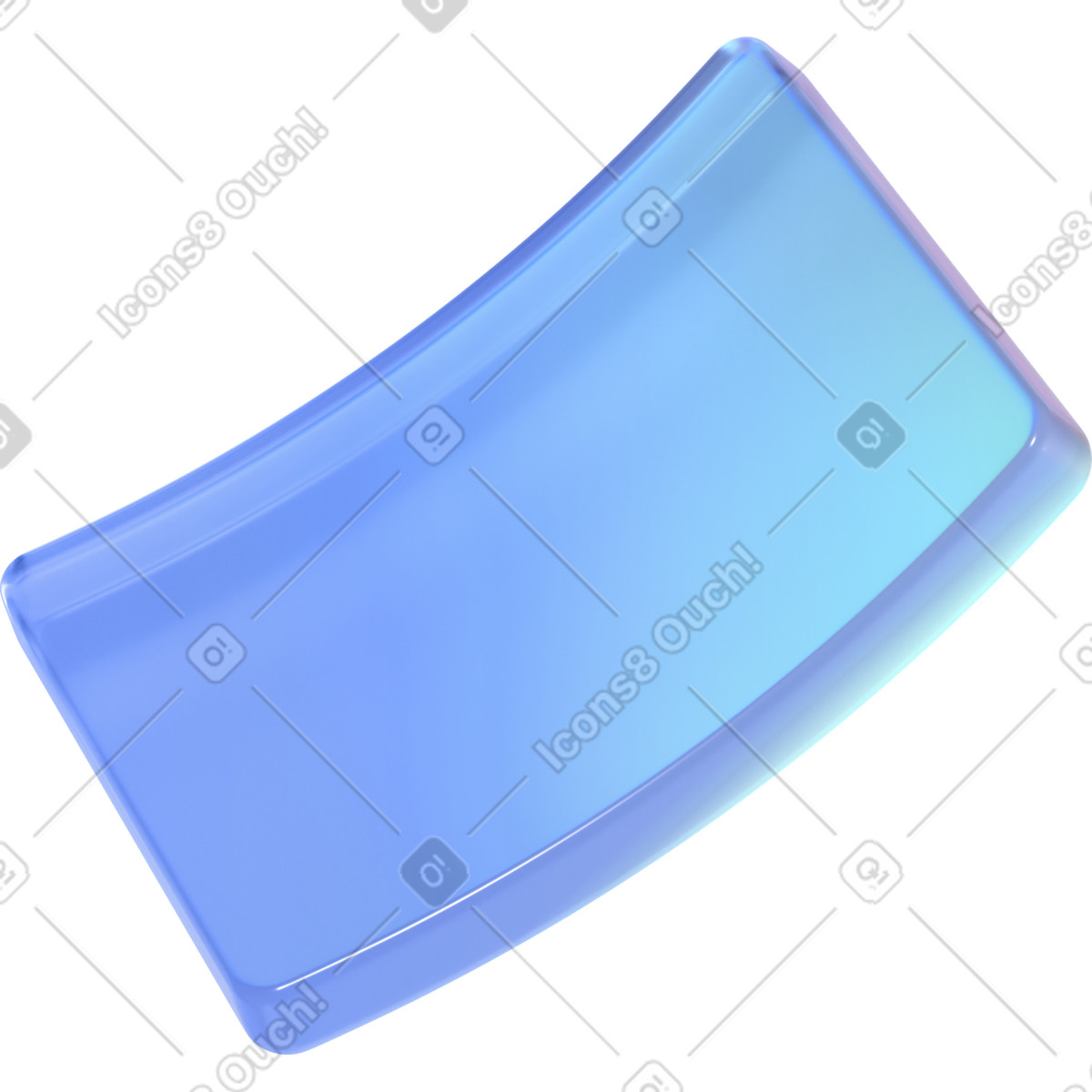 Ilustración Lente rectangular en estilo 3D Glassy a descargar en PNG y SVG