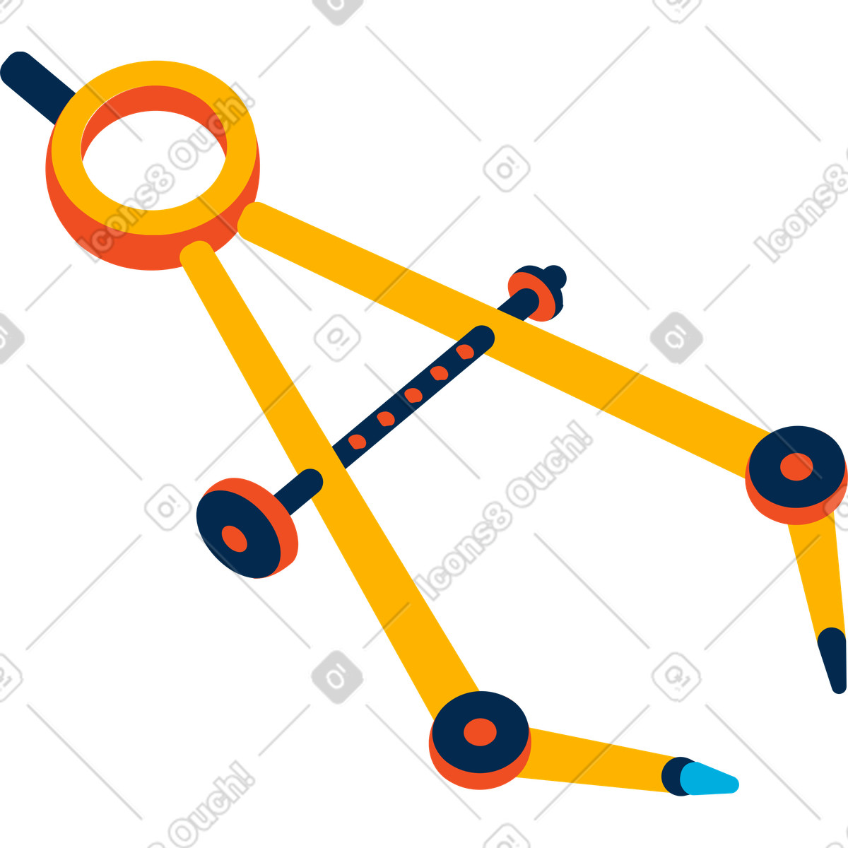 Compass illustration in Flame style download in PNG, SVG