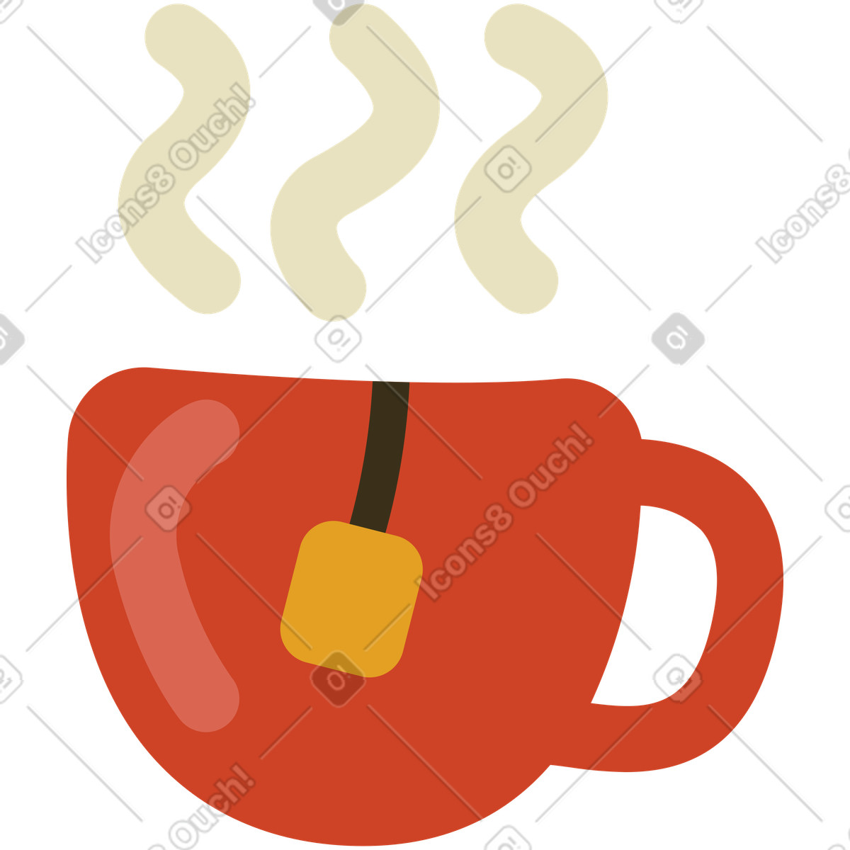 Teetasse-Illustration im Arabica-Stil als Download in PNG, SVG