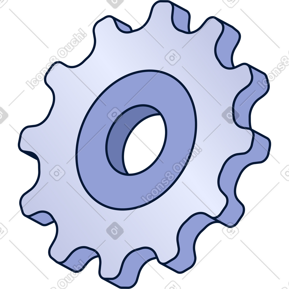 Gear illustration in Neat style download in PNG, SVG