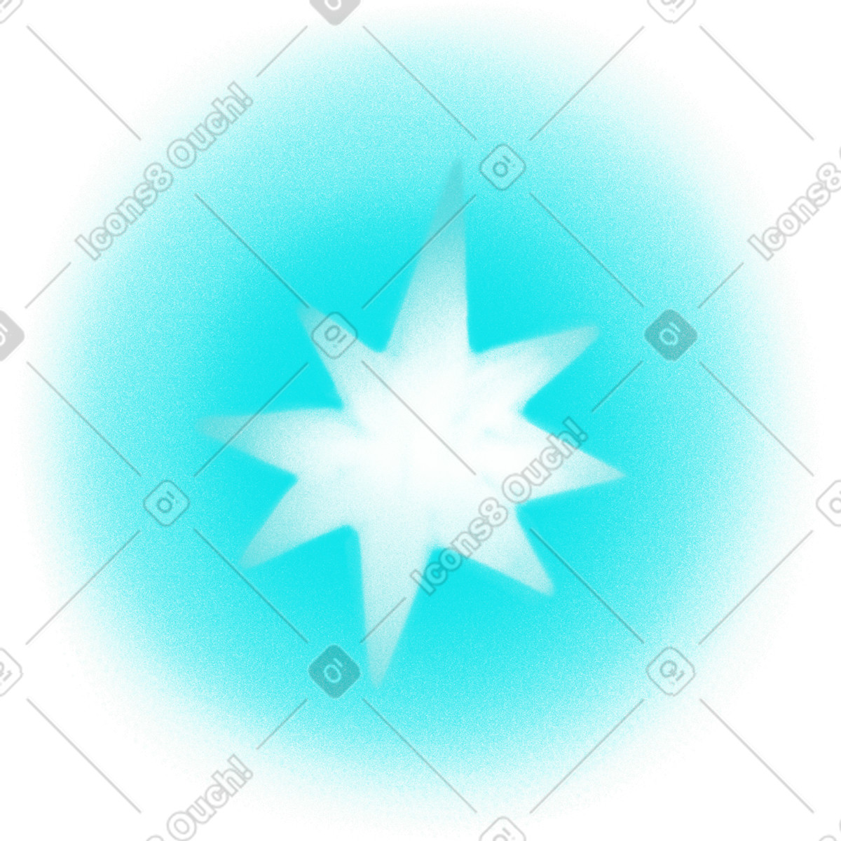 下载 Doodle 风格的 蓝色的大闪亮星星 插画，支持 PNG、SVG 格式