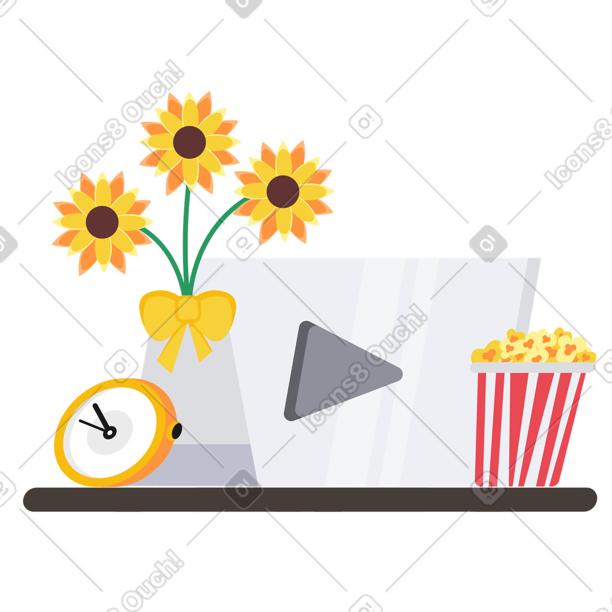 Jaconda 스타일의 데이트하면서 영화보기 일러스트레이션 PNG, SVG 다운로드