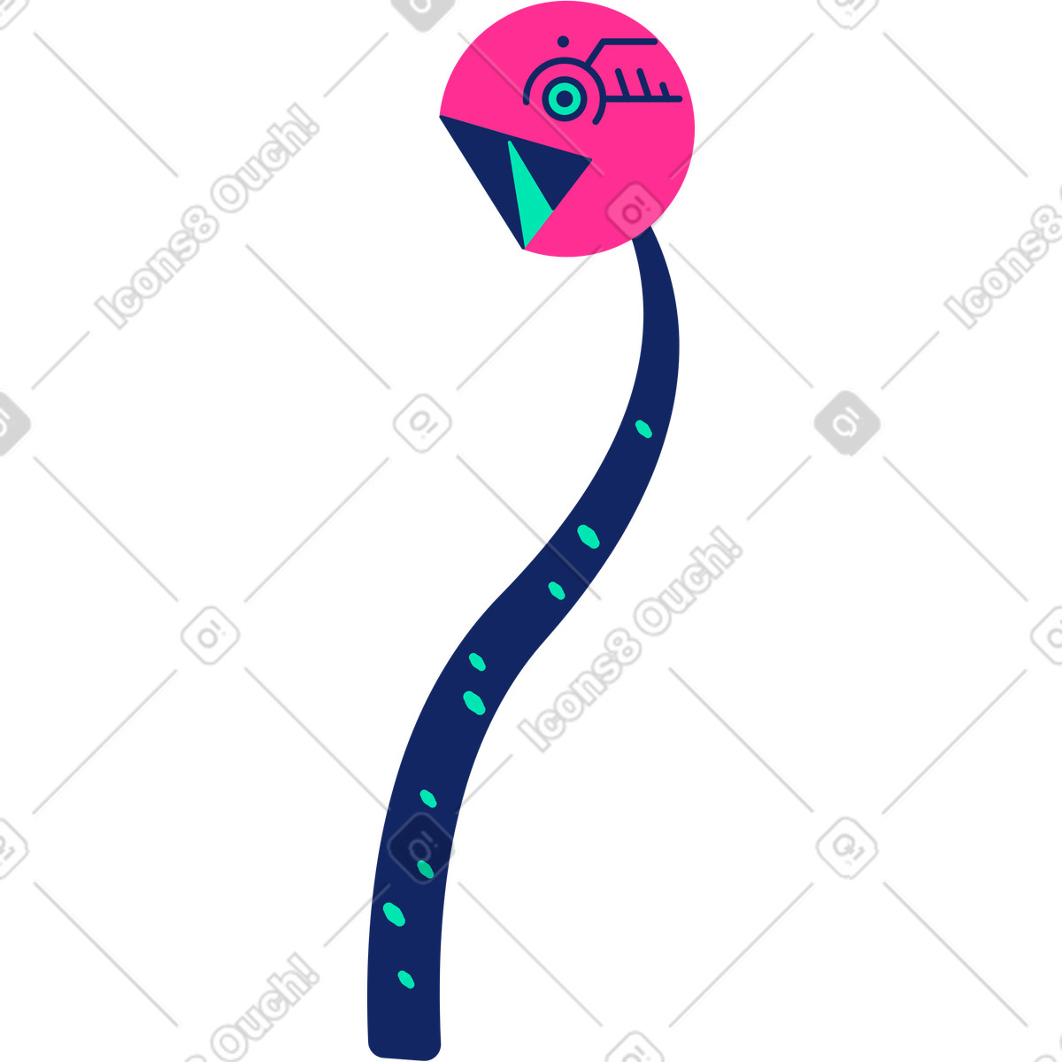 Cyborg スタイルの 邪悪な植物 のイラストをPNG、SVG形式でダウンロード