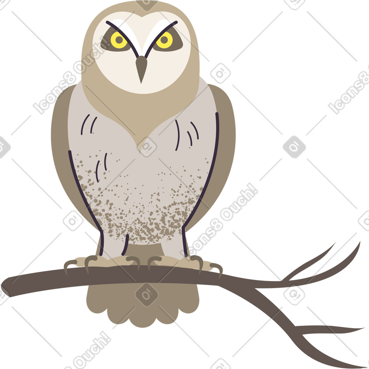 Ilustração de Coruja em no estilo Pale para baixar em PNG, SVG