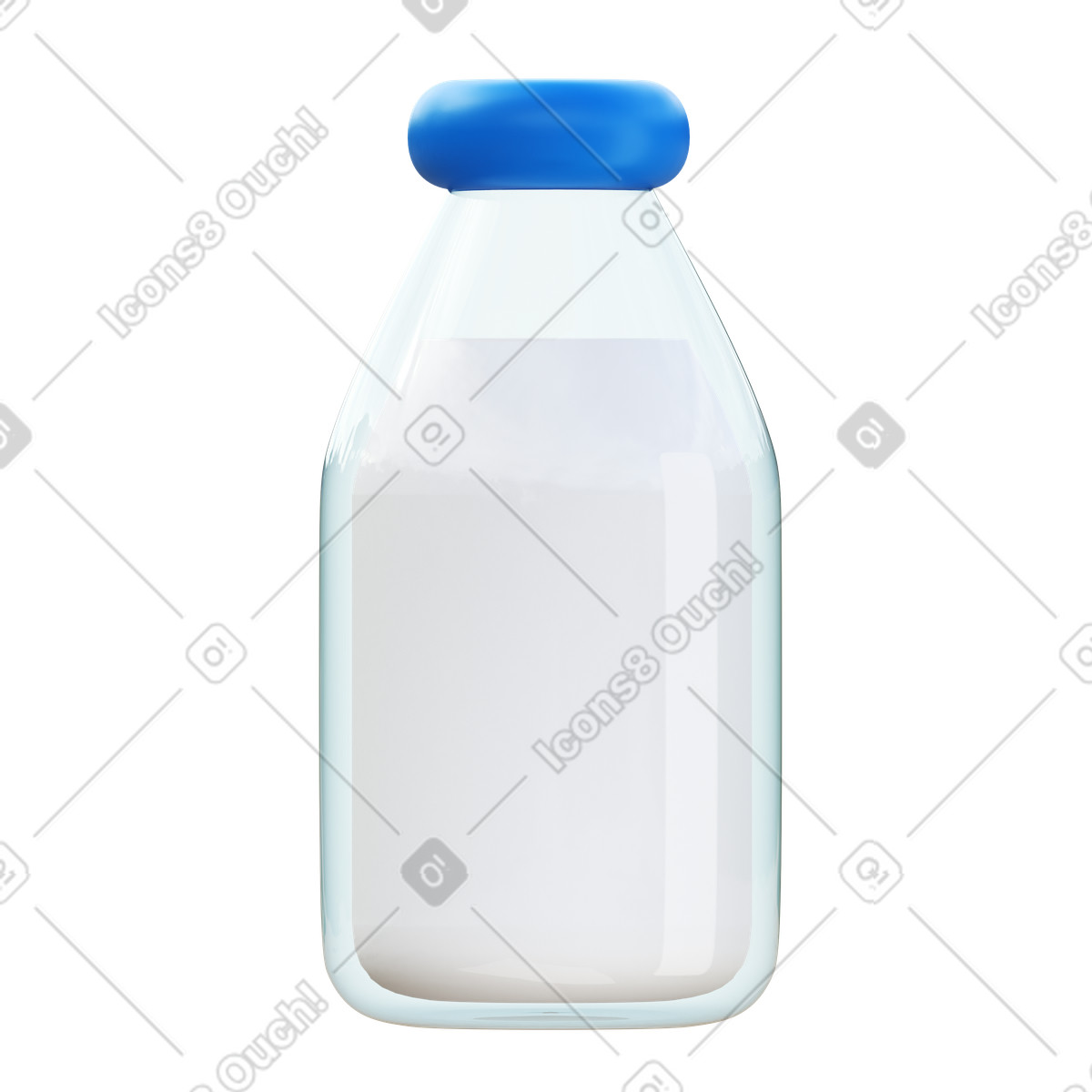 Ilustración Milk bottle en estilo 3D Fluency a descargar en PNG y SVG