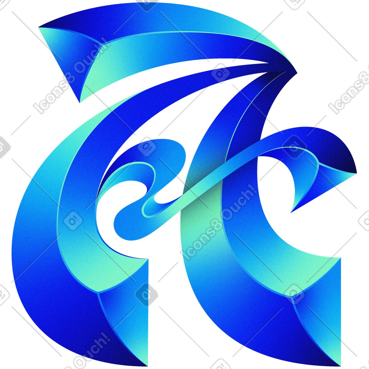 Lettera a illustrazione in stile Type scarica in PNG, SVG