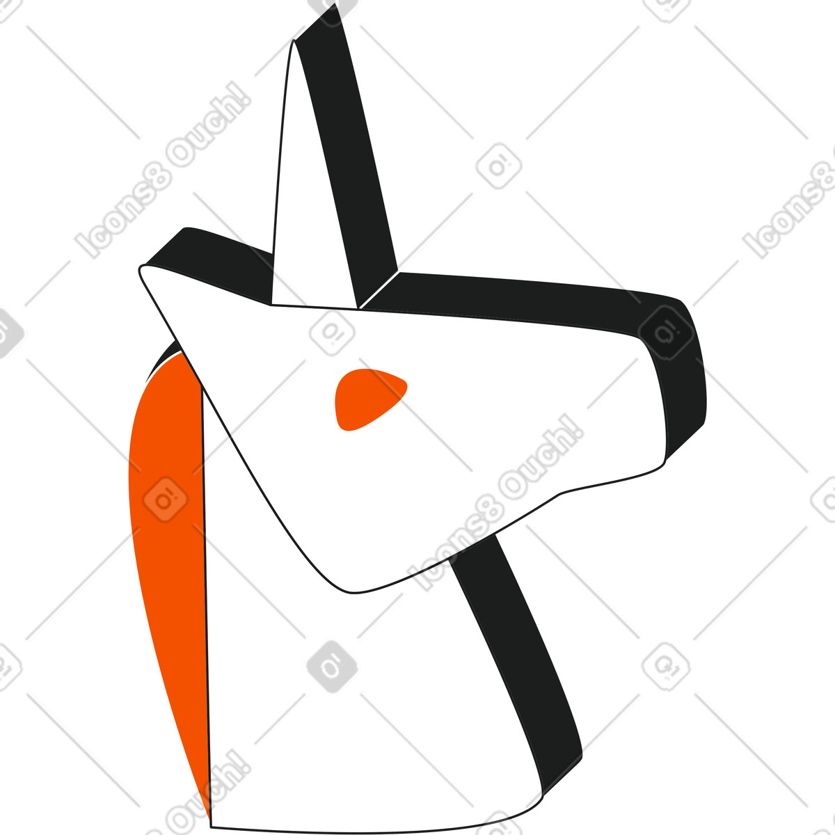 Ilustração de Unicórnio em no estilo Strict para baixar em PNG, SVG