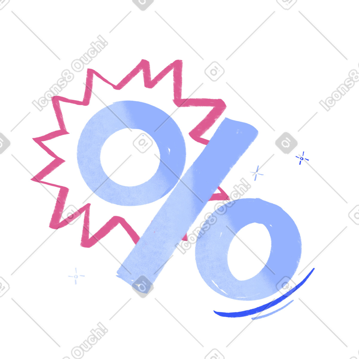 Ilustración Sale sign with stars en estilo Quirky a descargar en PNG y SVG