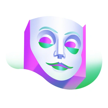 A face illustration that forms an optical illusion in vector style