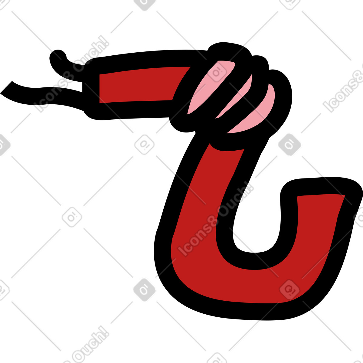 Red wire illustration in Wiggle style download in PNG, SVG