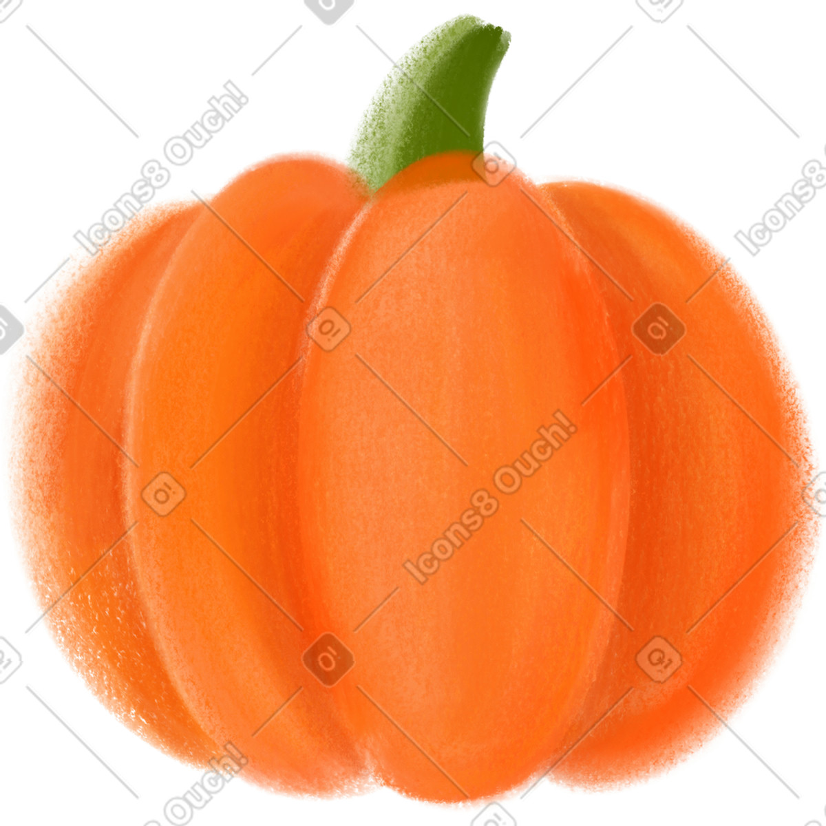 Pumpkin illustration in Mushy style download in PNG, SVG