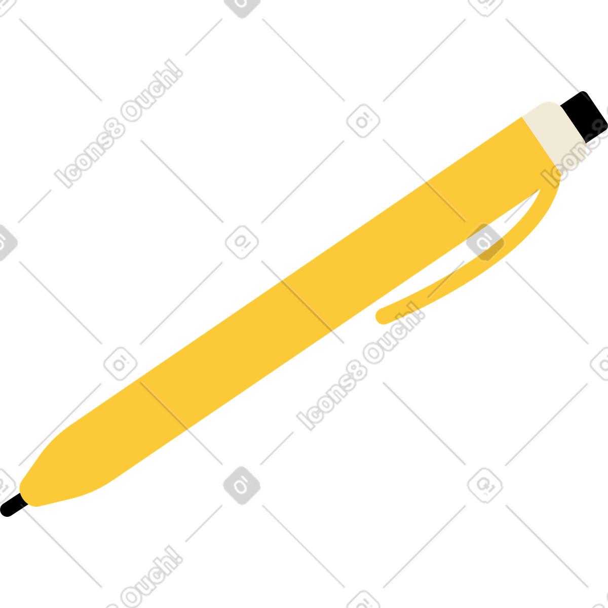 Ilustración Pluma amarilla en estilo Juicy a descargar en PNG y SVG