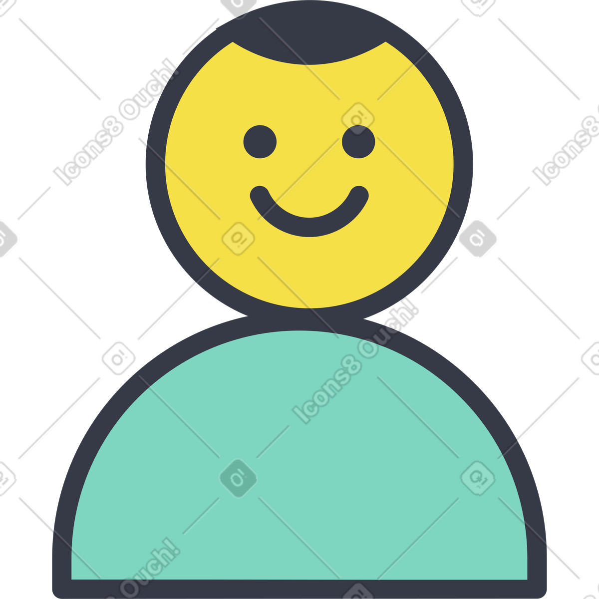 Mann-Illustration im Abstract-Stil als Download in PNG, SVG