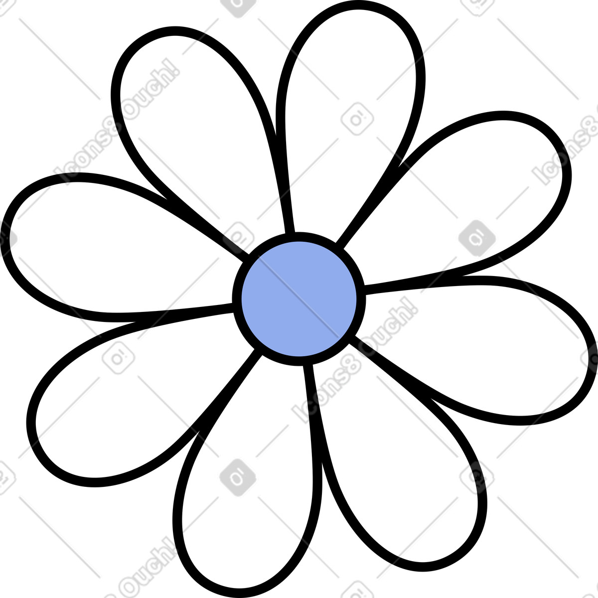 Ilustración Flor de manzanilla en estilo Bloom a descargar en PNG y SVG