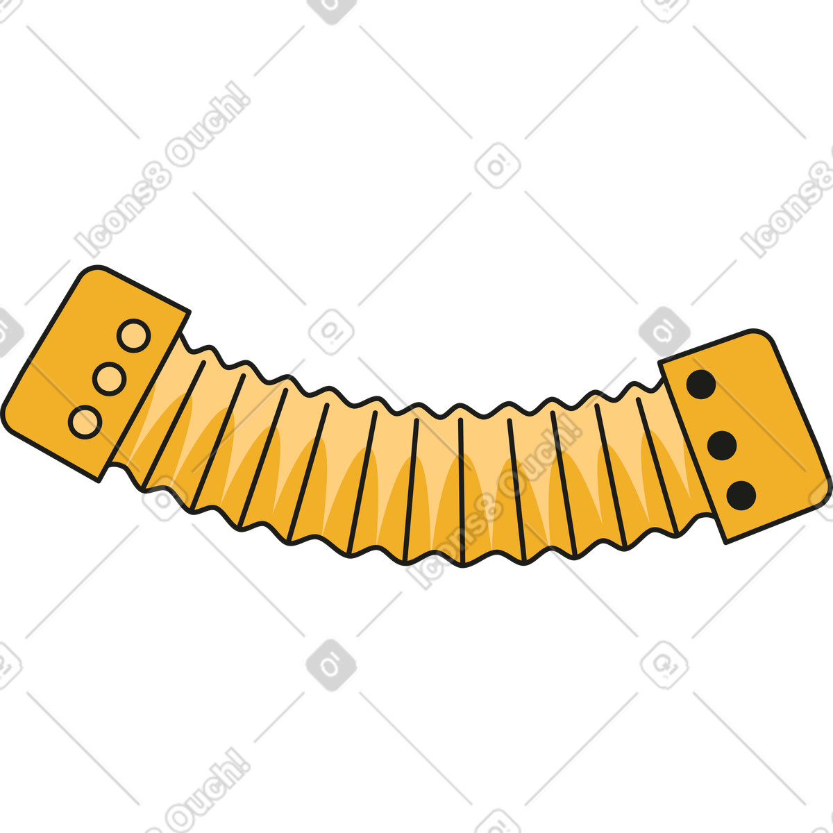 Ilustración Acordeón en estilo Rubber a descargar en PNG y SVG