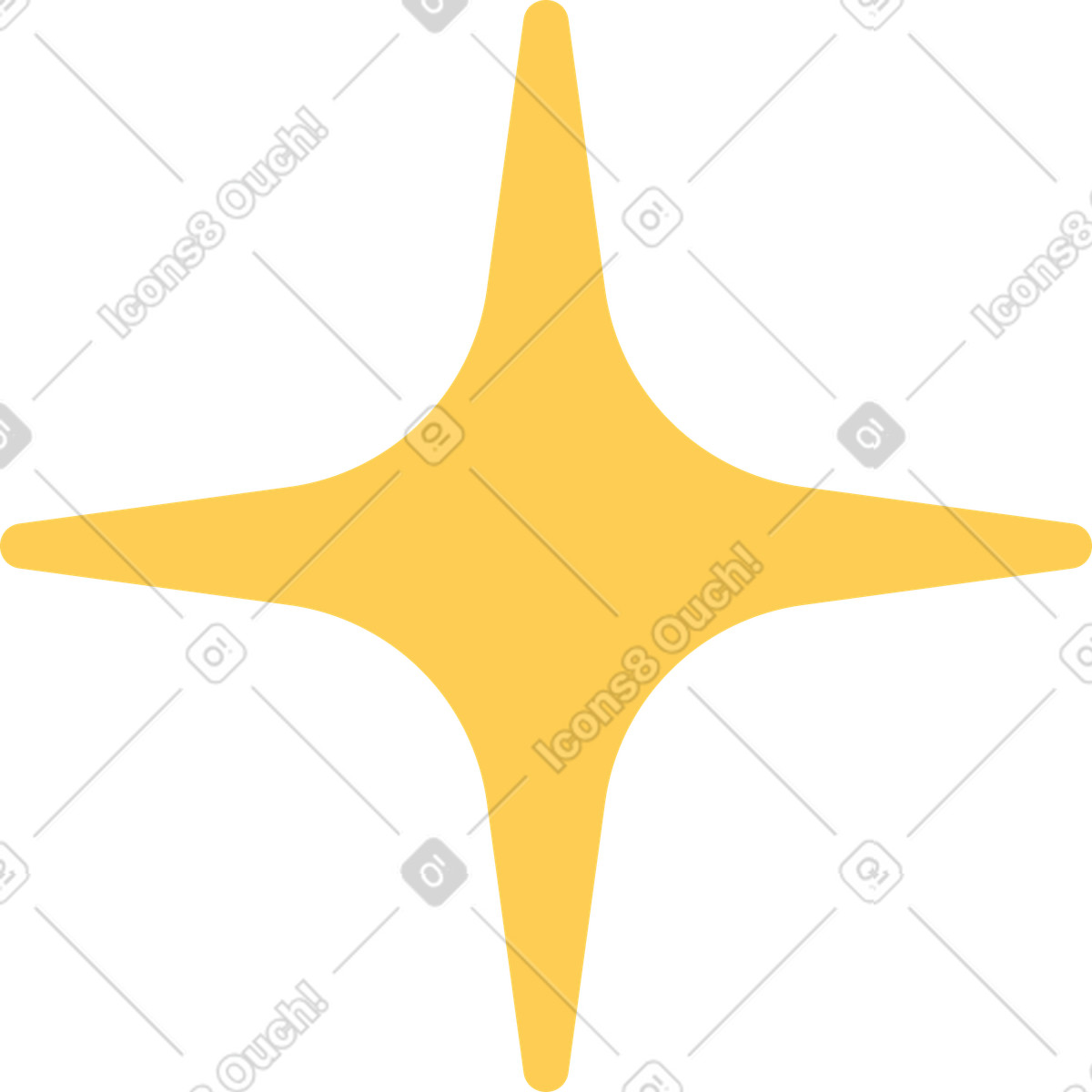 Social 스타일의 Shining four-pointed star for decoration 일러스트레이션 PNG, SVG 다운로드