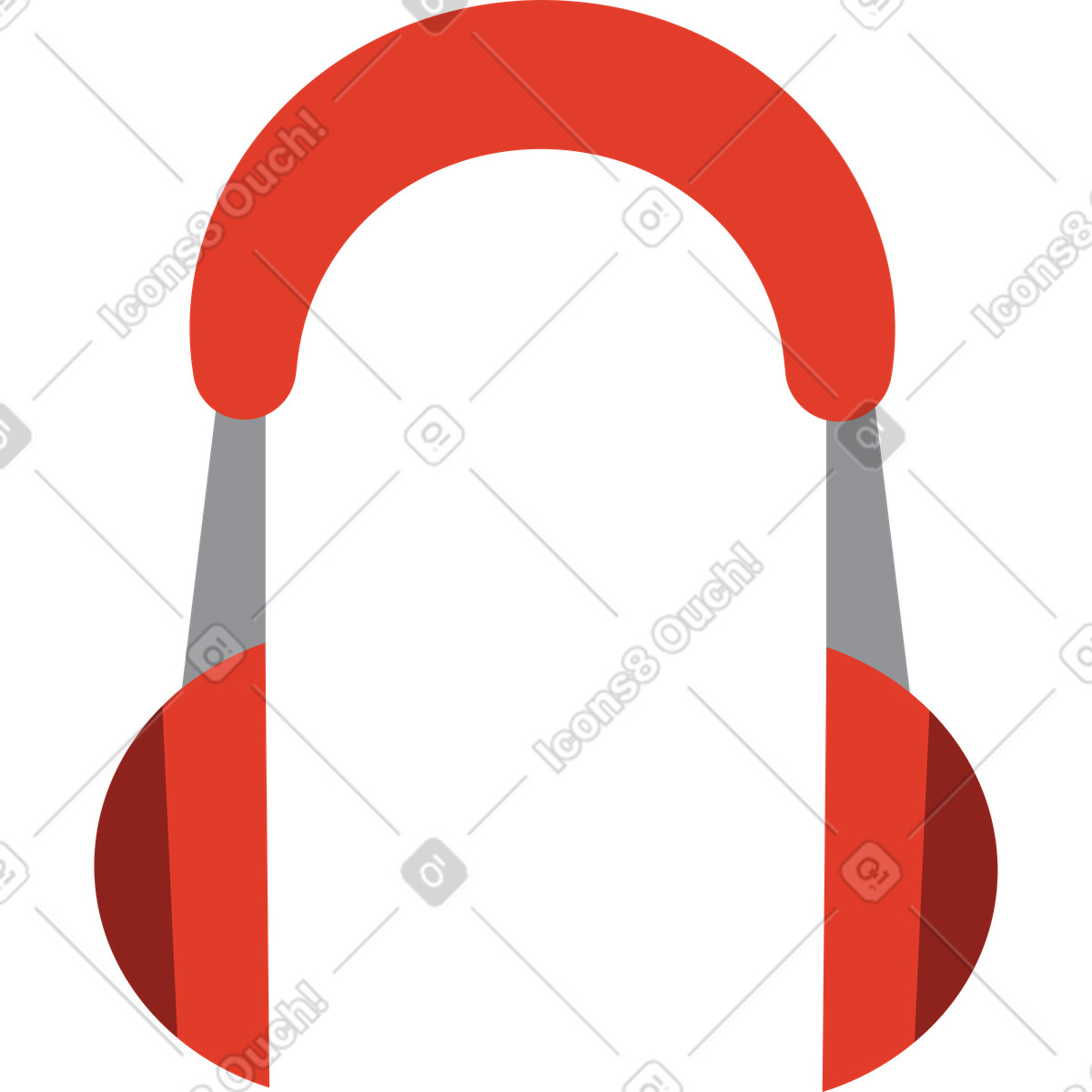 Kopfhörer unterstützen-Illustration im Burgundy-Stil als Download in PNG, SVG
