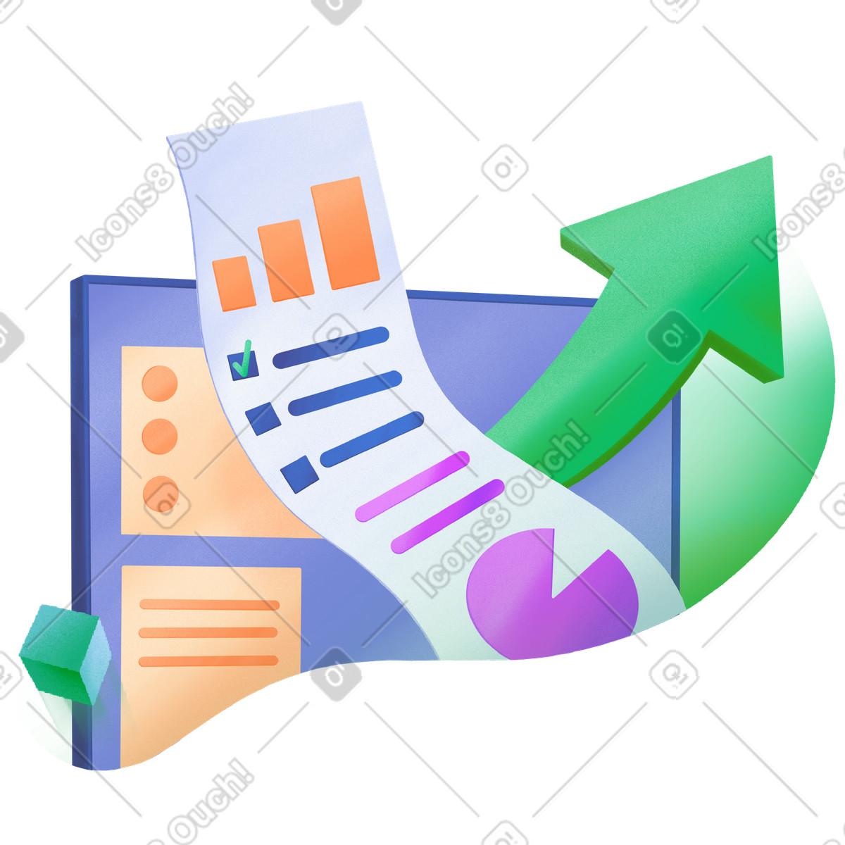 Business plan and corporate strategy illustration in PNG, SVG