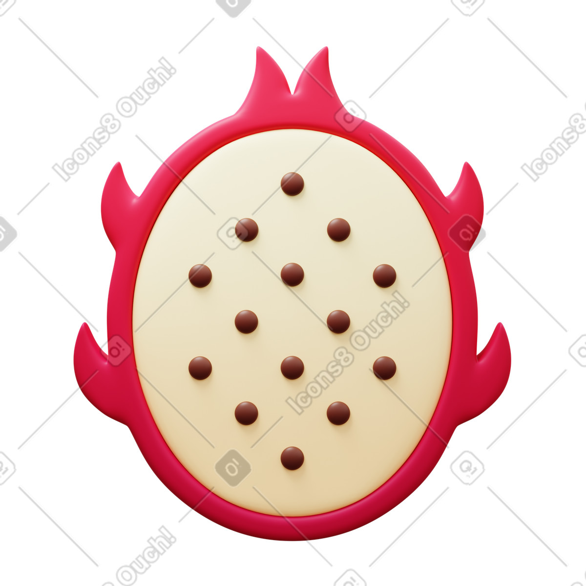 Dragon fruit illustration in 3D Fluency style download in PNG, SVG