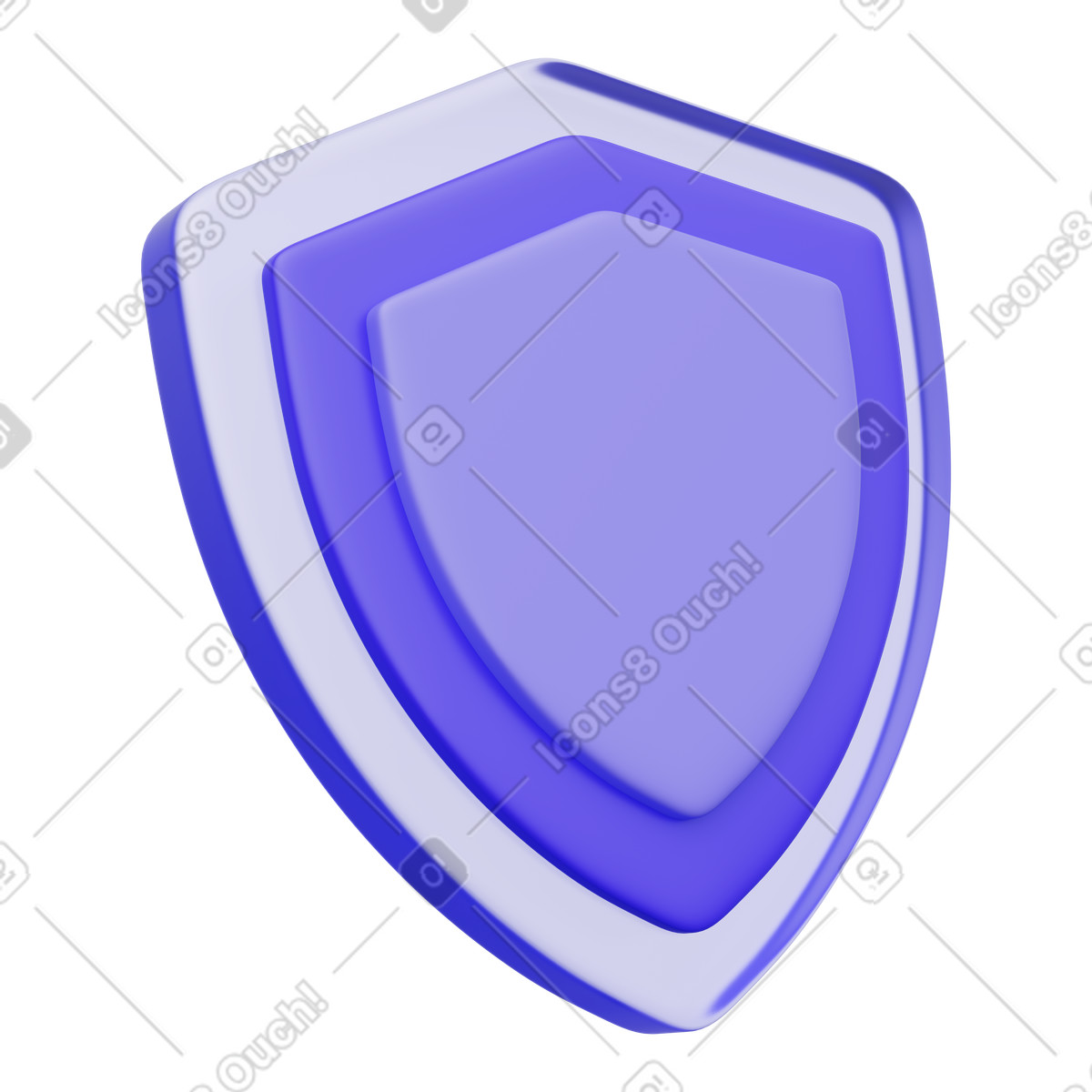 Icona a scudo, protezione informatica illustrazione in stile 3D Playful scarica in PNG, SVG