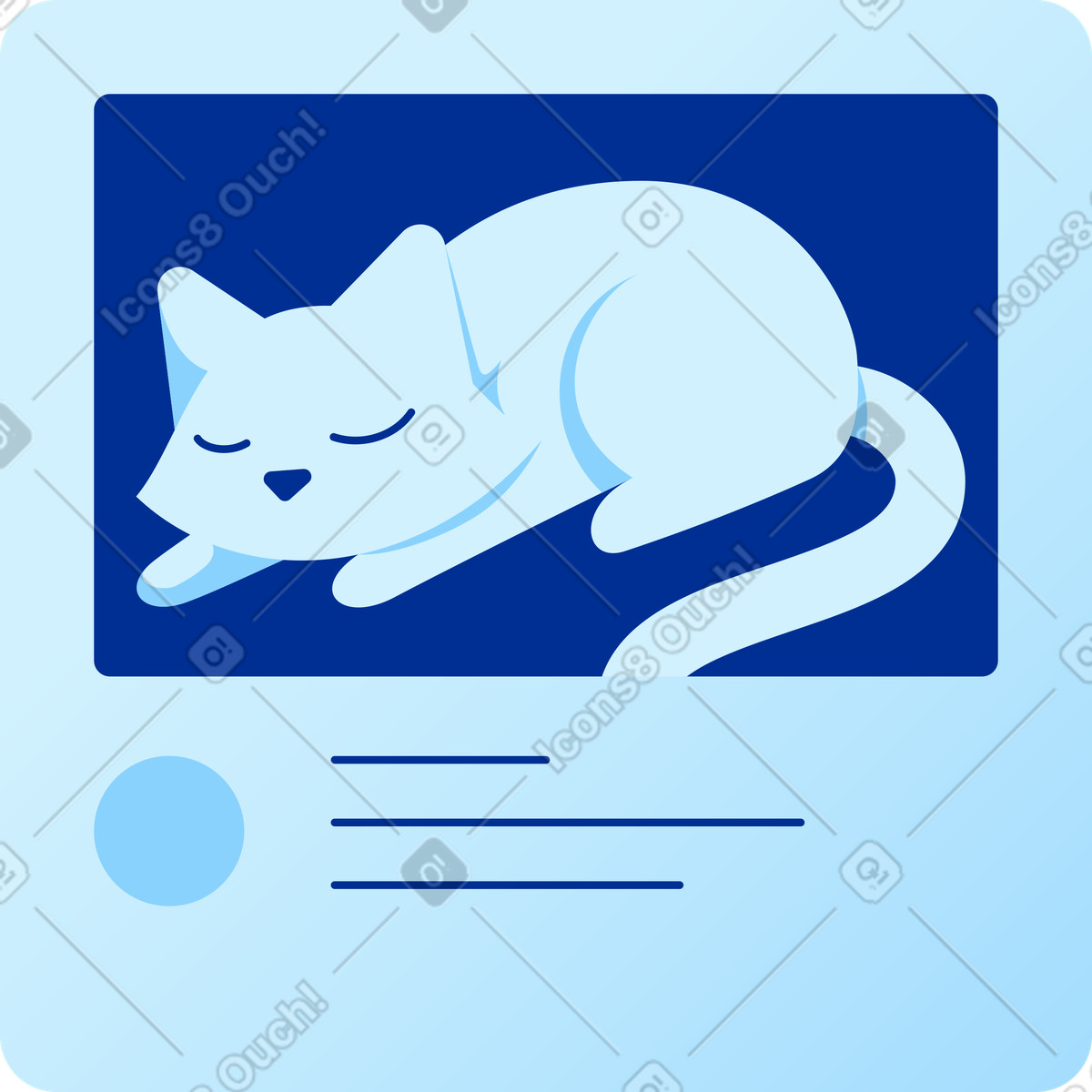 Instagram post cat photo-Illustration im Glossy-Stil als Download in PNG, SVG