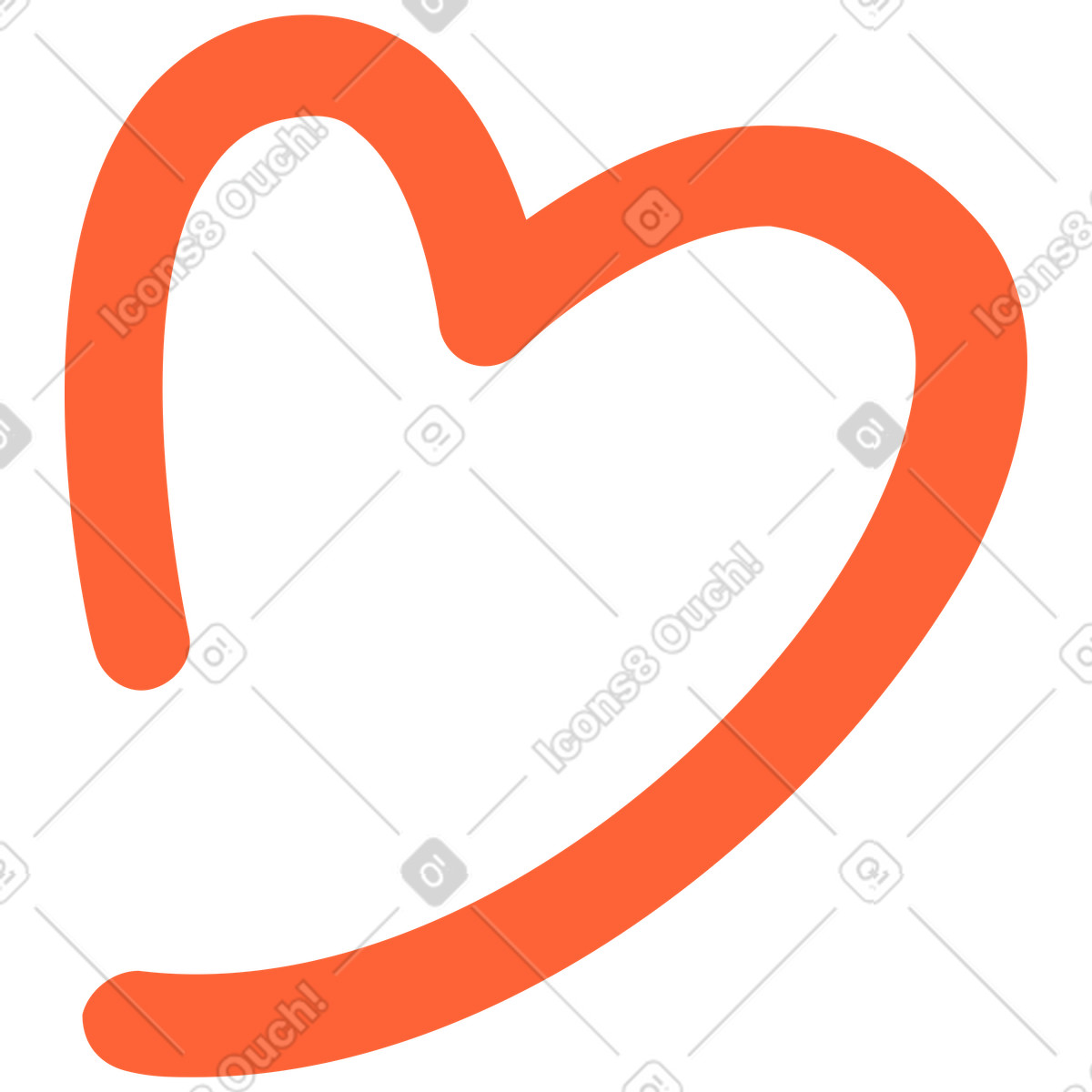 Crayon スタイルの ハートレッド のイラストをPNG、SVG形式でダウンロード