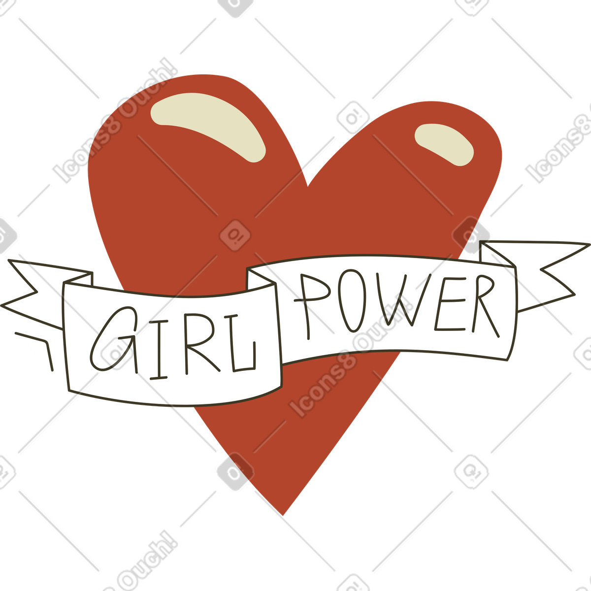 Lettering girl power illustrazione in stile Arabica scarica in PNG, SVG