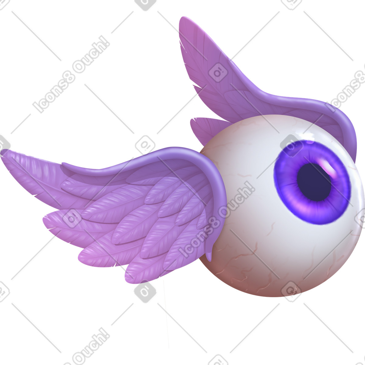 Eye with lilac wings-Illustration im Props-Stil als Download in PNG, SVG
