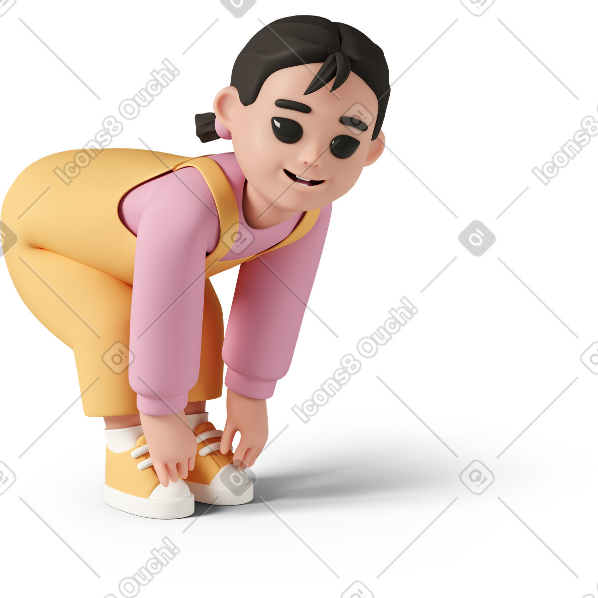3D Casual life 스타일의 Baby girl 일러스트레이션 PNG, SVG 다운로드