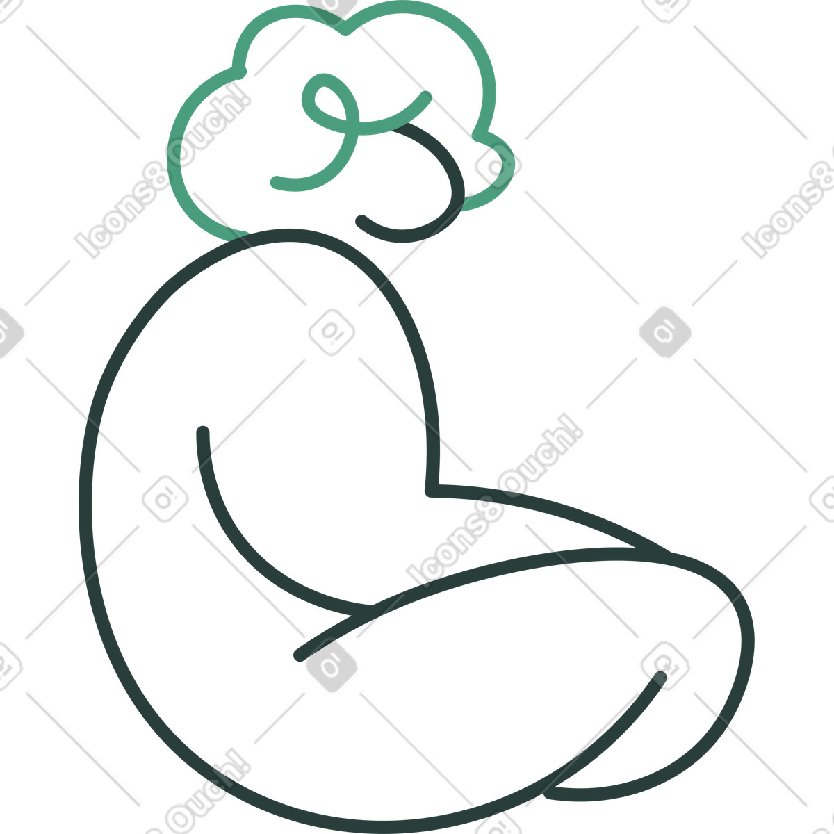 Illustration Homme assis dans le style Macaroni à télécharger aux formats PNG, SVG