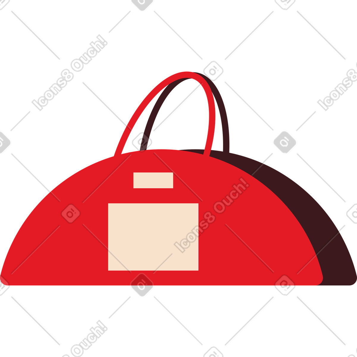 Men's travel bag illustration in Folks style download in PNG, SVG
