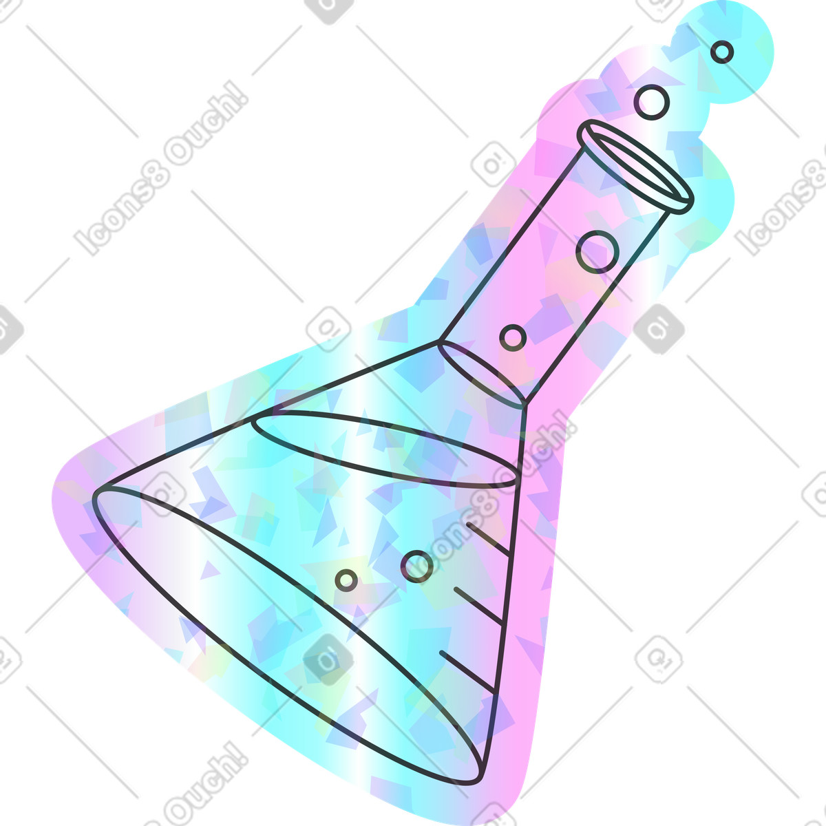 Holostickers スタイルの フラスコ のイラストをPNG、SVG形式でダウンロード