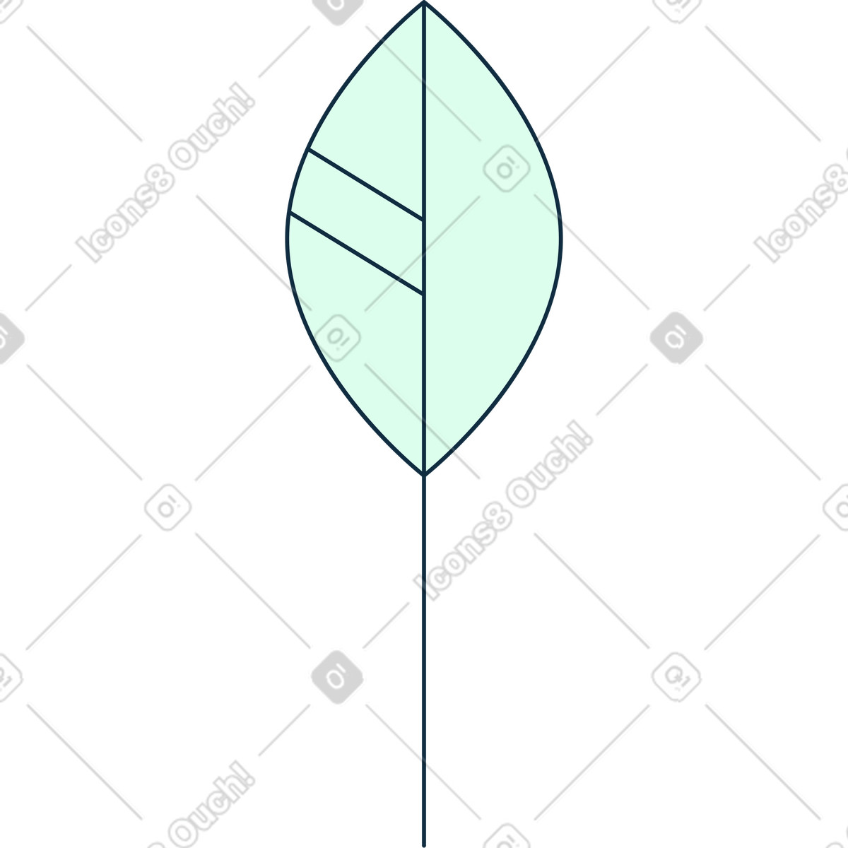 Leaf illustration in Bubble gum style download in PNG, SVG