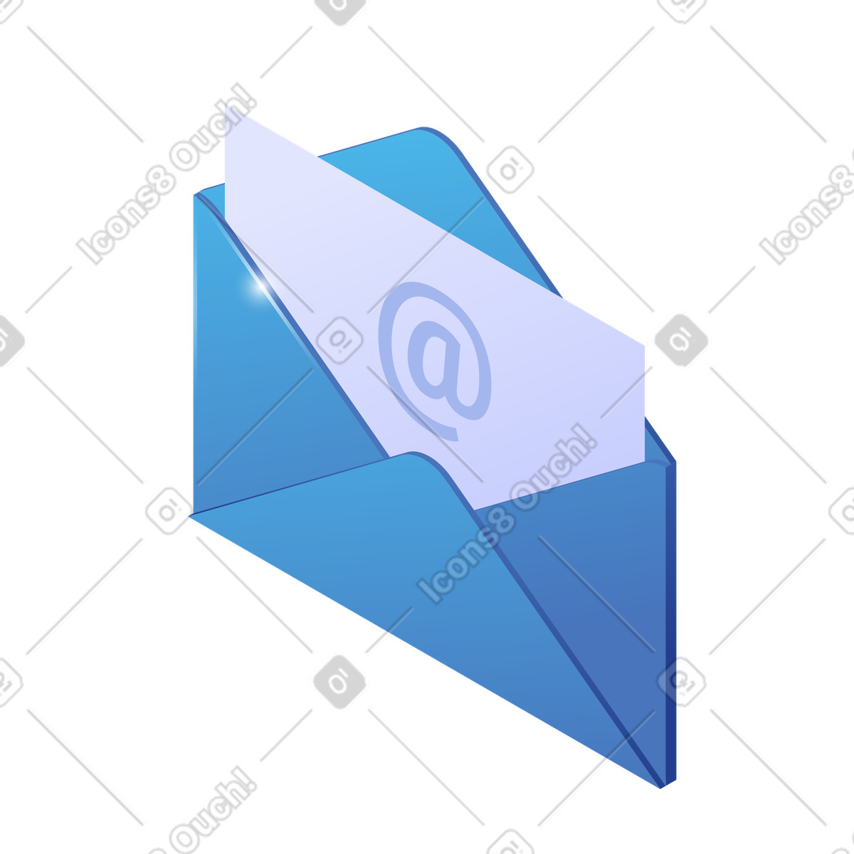 Busta aperta con simbolo e-mail, email marketing e iscrizione alla newsletter illustration in PNG, SVG